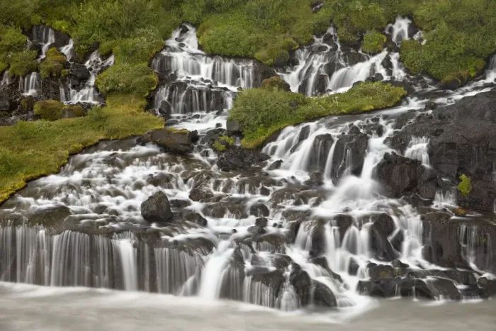 Framed Print : Waterfalls at Hraunfossar, Iceland, Polar Regions Framed Print : Waterfalls at Hraunfossar, Iceland, Polar Regions