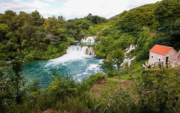 Waterfalls in Krka National Park in southern Croatia, Europe