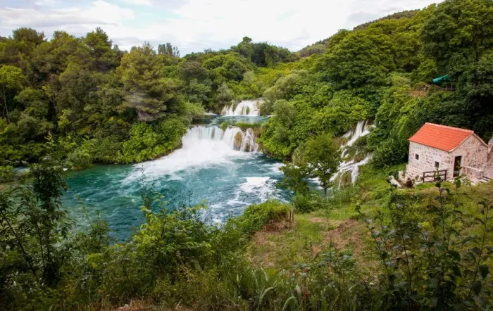Framed Print : Waterfalls in Krka National Park in southern Croatia, Europe Framed Print : Waterfalls in Krka National Park in southern Croatia, Europe