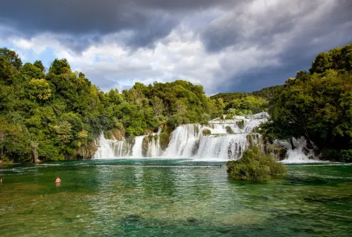 Framed Print : Waterfalls in Krka National Park in southern Croatia, Europe Framed Print : Waterfalls in Krka National Park in southern Croatia, Europe