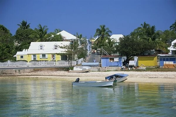 Waterfront and beach, Dunmore Town, Harbour Island, Bahamas, West Indies, Central America