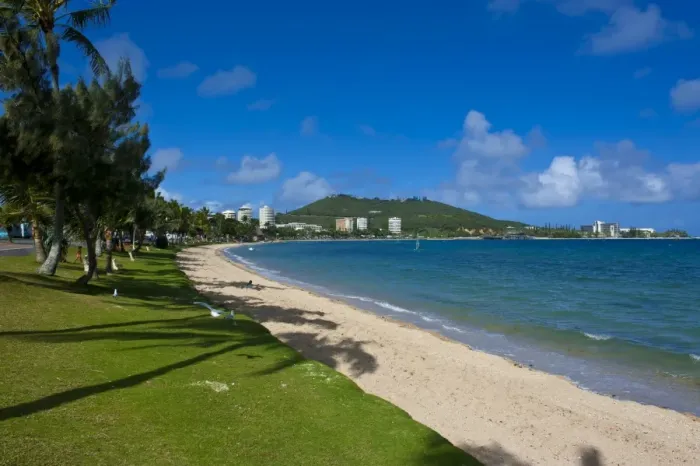Framed Print : Waterfront and beach in Noumea, New Caledonia, Melanesia, South Pacific, Pacific Framed Print : Waterfront and beach in Noumea, New Caledonia, Melanesia, South Pacific, Pacific