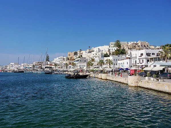 Waterfront of Chora, Naxos City, Naxos Island, Cyclades, Greek Islands, Greece, Europe