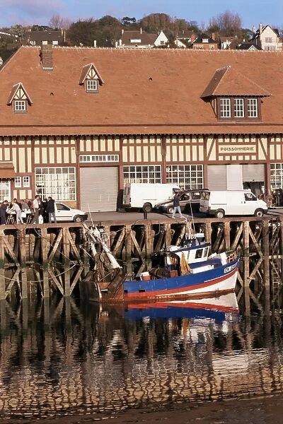 Waterfront and fish market, Trouville, Basse Normandie (Normandy), France, Europe