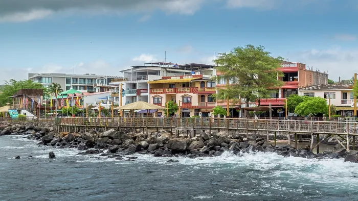Framed Print : The waterfront at Puerto Baquerizo Moreno, San Cristobal Island, Galapagos, Ecuador