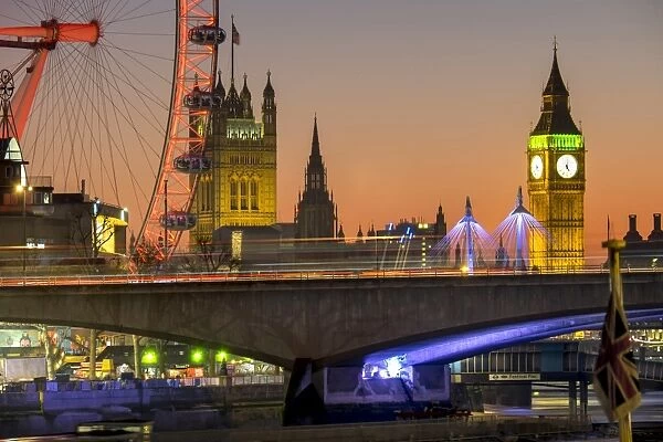 Waterloo Bridge and Big Ben, London, England, United Kingdom, Europe