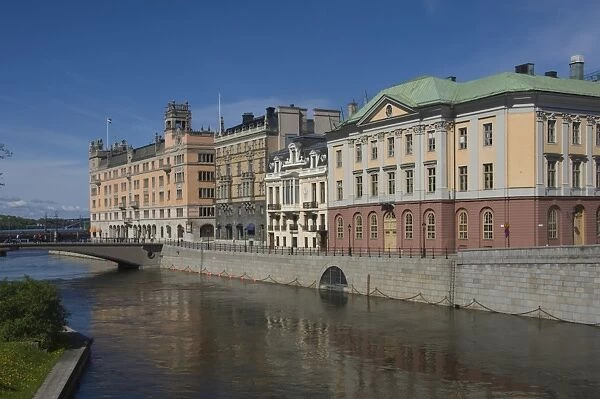Waterside buildings at Stromgatan, Stockholm, Sweden, Scandinavia, Europe