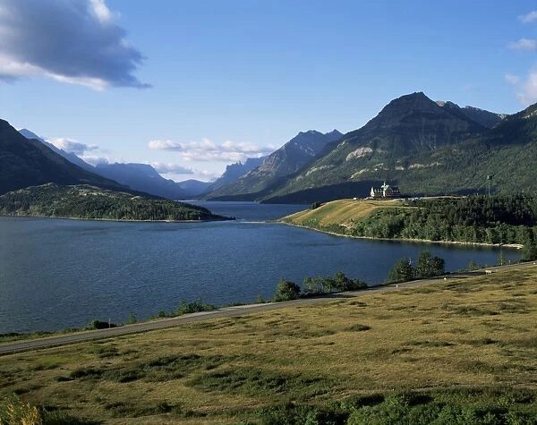 Waterton Lakes and Hotel Prince of Wales, Rocky Mountains, Alberta, Canada, North America
