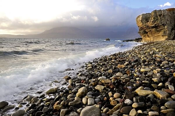 Waves breaking on the rocky foreshore at Elgol, Isle of Skye, Inner Hebrides