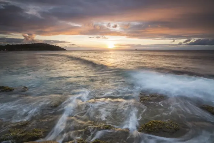 Framed Print : Waves crash on cliffs under a colorful Caribbean sunset, Galley Bay, St. Johns, Antigua Framed Print : Waves crash on cliffs under a colorful Caribbean sunset, Galley Bay, St. Johns, Antigua