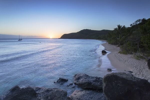 Waya Island at sunset, Yasawa Islands, Fiji, South Pacific, Pacific