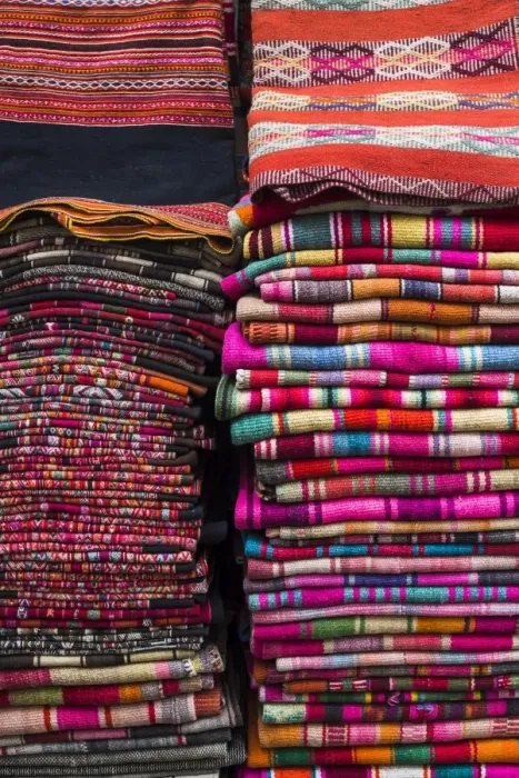 Framed Print : Weavings for sale at a street market in La Paz, La Paz Department, Bolivia, South America Framed Print : Weavings for sale at a street market in La Paz, La Paz Department, Bolivia, South America