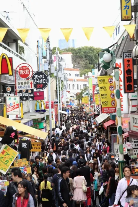 Framed Print : Weekend crowds, Takeshita Dori, a pedestrianised street that is a mecca for youth culture Framed Print : Weekend crowds, Takeshita Dori, a pedestrianised street that is a mecca for youth culture