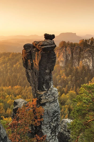 Wehlnadel Rock and Bastei Rocks, Elbsandstein Mountains, Saxony Switzerland National Park