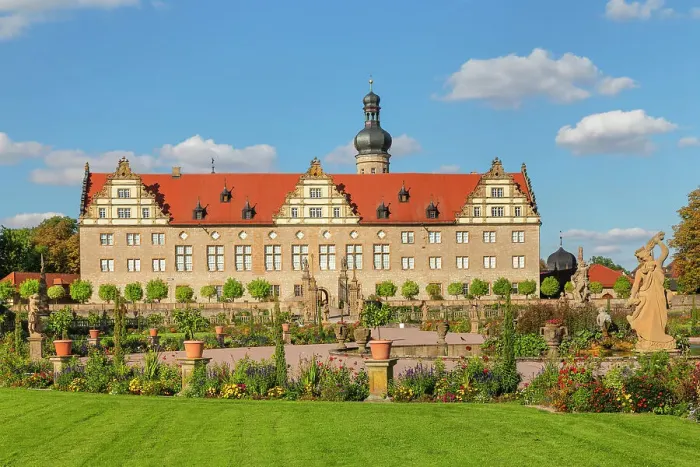 Framed Print : Weikersheim Renaissance Castle with baroque garden in Taubertal Valley, Weikersheim, Romantic Road, Baden-Wurttemberg, Germany, Europe Framed Print : Weikersheim Renaissance Castle with baroque garden in Taubertal Valley, Weikersheim, Romantic Road, Baden-Wurttemberg, Germany, Europe
