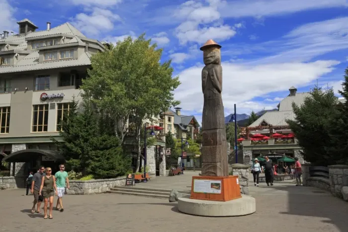 Framed Print : Welcome Figure, Whistler Village, British Columbia, Canada, North America Framed Print : Welcome Figure, Whistler Village, British Columbia, Canada, North America