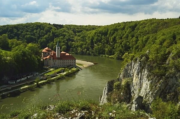 Weltenburg Monastery and River Danube, near Kelheim, Bavaria, Germany, Europe