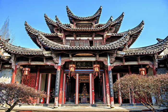 Framed Print : Wenchang Hall (built 1909), Nianbadu ancient town (since 878 AD), Jiangshan City, Zhejiang Province, China