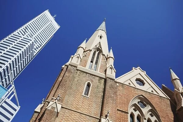 Wesley Church and Central Park skyscraper, Perth, Western Australia, Australia, Pacific