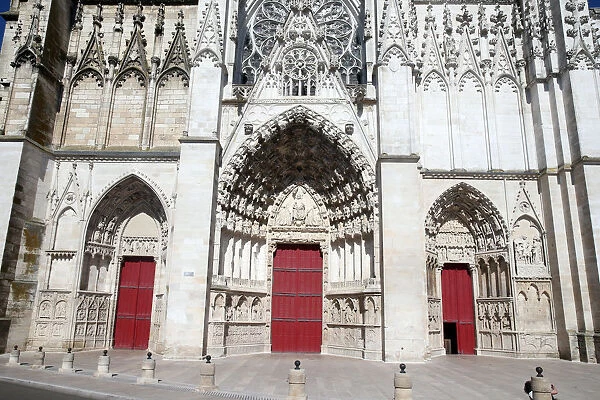 West front of Auxerre Cathedral dedicated to Saint Stephan, Yonne, Burgundy, France