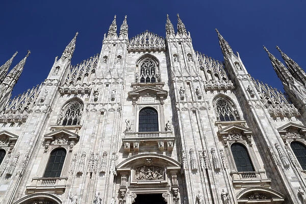 The west facade of the Duomo, the Gothic style cathedral dedicated to St
