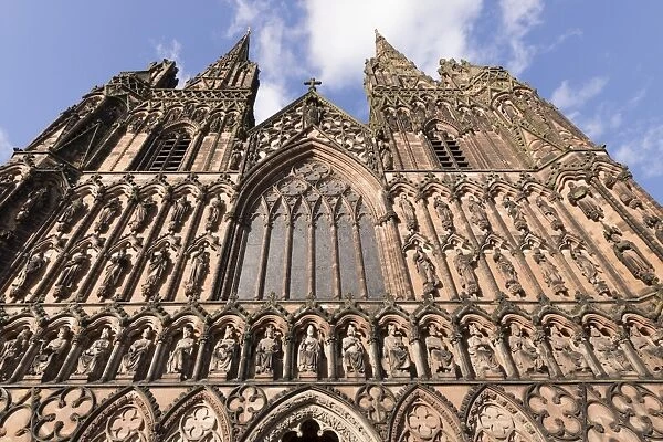 West Front, Lichfield Cathedral, Lichfield, Staffordshire, England, United Kingdom