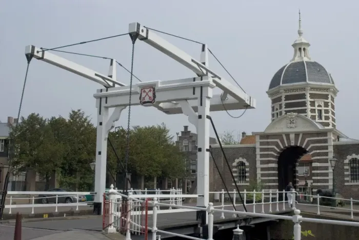 Framed Print : West Gate and Bridge, Leiden, Netherlands, Europe Framed Print : West Gate and Bridge, Leiden, Netherlands, Europe
