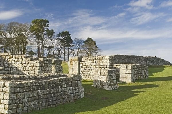 West gate of Housesteads Roman Fort, Hadrians Wall, UNESCO World Heritage Site