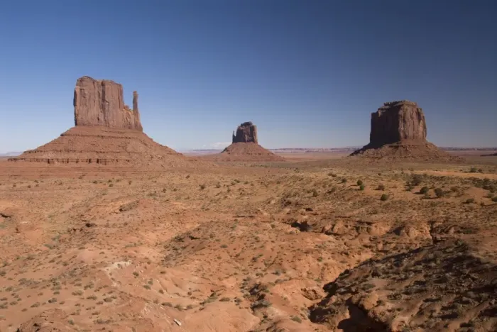 Framed Print : West Mitten Butte on the left, East Mitten Butte in the center, and Merrick Butte on the right Framed Print : West Mitten Butte on the left, East Mitten Butte in the center, and Merrick Butte on the right
