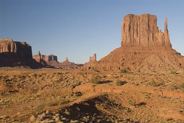 West Mitten Butte on the right, Monument Valley Navajo Tribal Park, Arizona