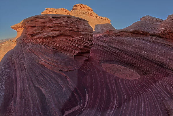 The west rock ridge of the New Wave along the Beehive Trail in the Glen Canyon Recreation Area near Page, Arizona, United States of America, North America