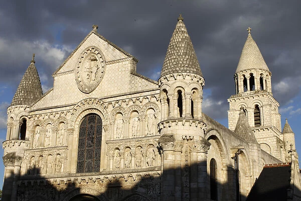 Western facade of Notre Dame la Grande church, Poitiers, Vienne, Poitou-Charentes, France