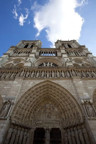 Western facade, Notre Dame, UNESCO World Heritage Site, Paris, France, Europe