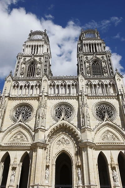 Western facade of Sainte-Croix (Holy Cross) cathedral, Orleans, Loiret, France, Europe
