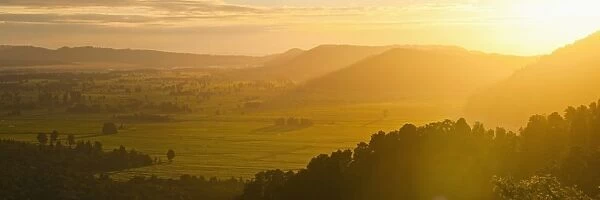 Westland National Park sunset, UNESCO World Heritage Site, West Coast of South Island, New Zealand, Pacific