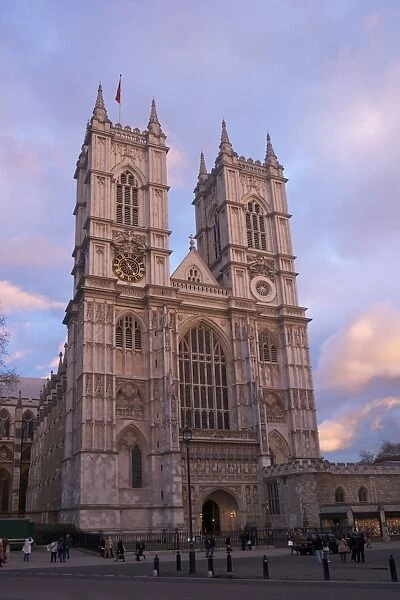 Westminster Abbey at sunset, UNESCO World Heritage Site, Westminster, London, England, United Kingdom, Europe