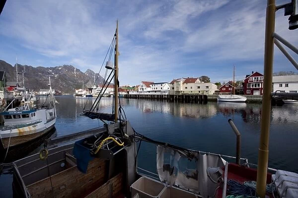 Whaler harbour of Henningsvaer, known as Venice of Lofoten, Austvagoy island