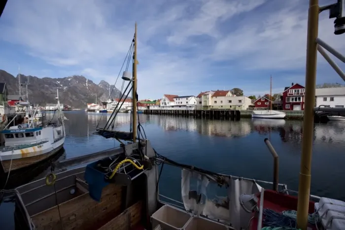 Framed Print : Whaler harbour of Henningsvaer, known as Venice of Lofoten, Austvagoy island