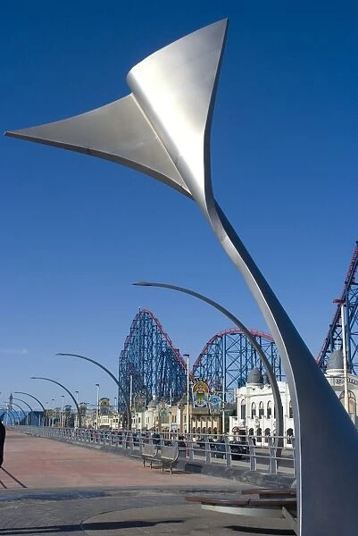 Whales tail on the promenade to the south of the city, Blackpool, Lancashire