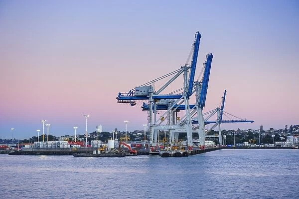 Wharf in the harbour of Auckland, North Island, New Zealand, Pacific