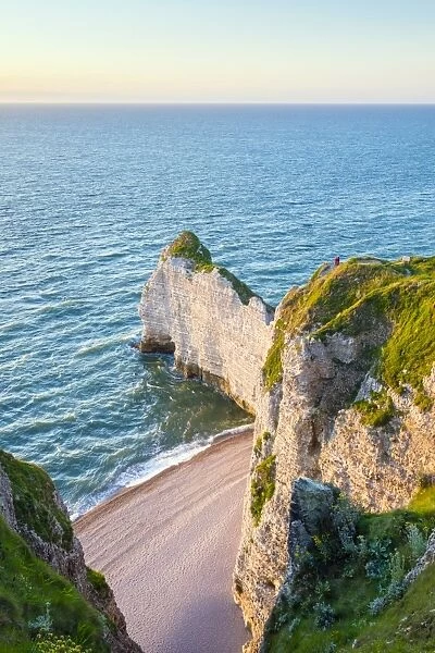 White chalk cliffs on the coast of the English Channel (La Manche), Etretat, Seine-Maritime