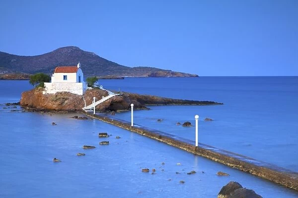 White Chapel at Agios Isidoros, Leros, Dodecanese, Greek Islands, Greece, Europe