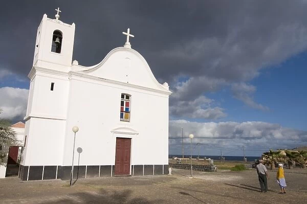 White church, Ponta do Sol, Santo Antao, Cape Verde, Africa