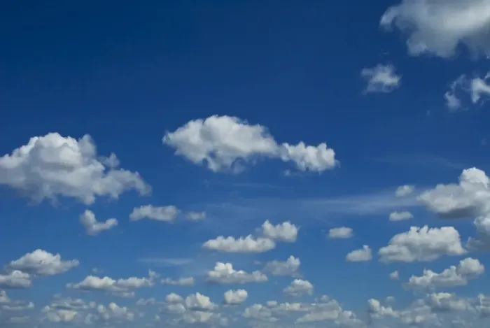Framed Print : White clouds in blue sky