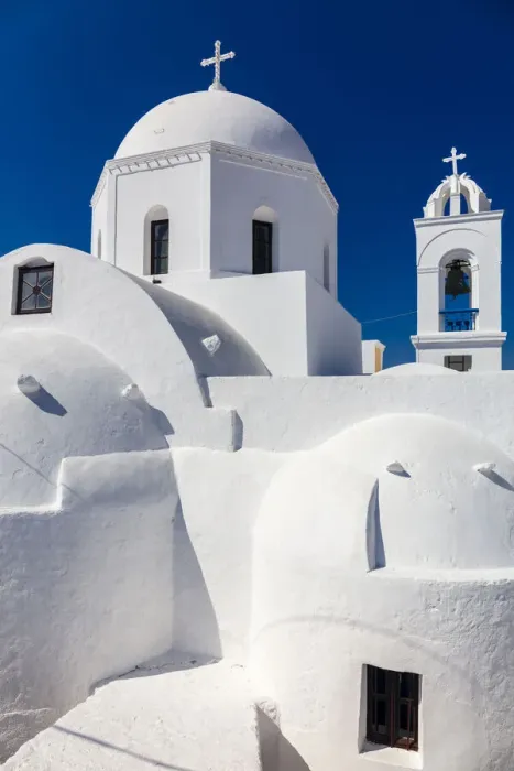 Framed Print : White domed church and blue sky, Santorini, Cyclades, Greek Islands, Greece, Europe Framed Print : White domed church and blue sky, Santorini, Cyclades, Greek Islands, Greece, Europe