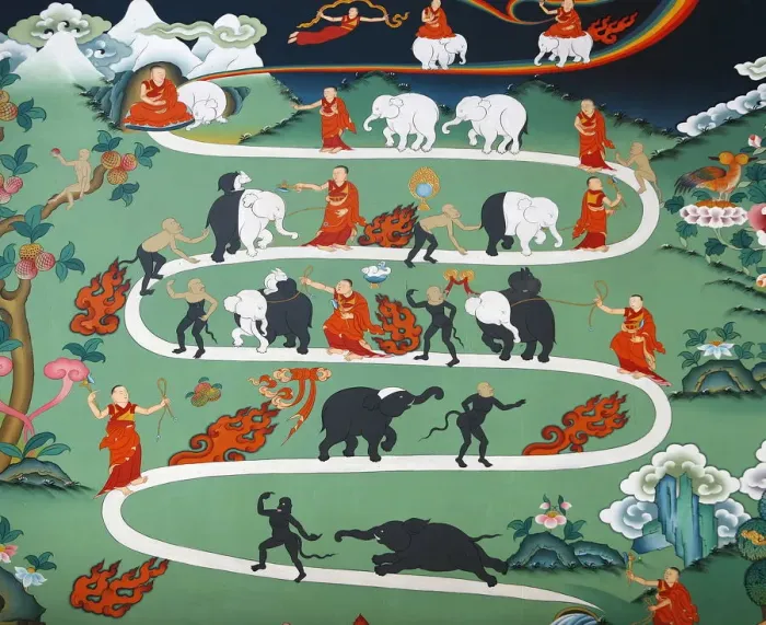 Framed Print : White elephant tale at Kopan monastery, Kathmandu, Nepal, Asia Framed Print : White elephant tale at Kopan monastery, Kathmandu, Nepal, Asia