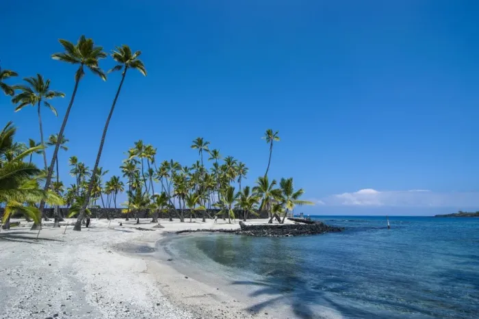 Framed Print : White sand beach. Puuhonua o Honaunau National Historical Park, Big Island, Hawaii, United States of America, Pacific Framed Print : White sand beach. Puuhonua o Honaunau National Historical Park, Big Island, Hawaii, United States of America, Pacific