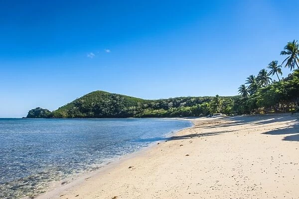 White sandy beach on Korovou Eco-Tour Resort, Naviti, Yasawas, Fiji, South Pacific, Pacific