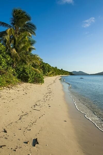 White sandy beach, Oarsman Bay, Yasawas, Fiji, South Pacific, Pacific