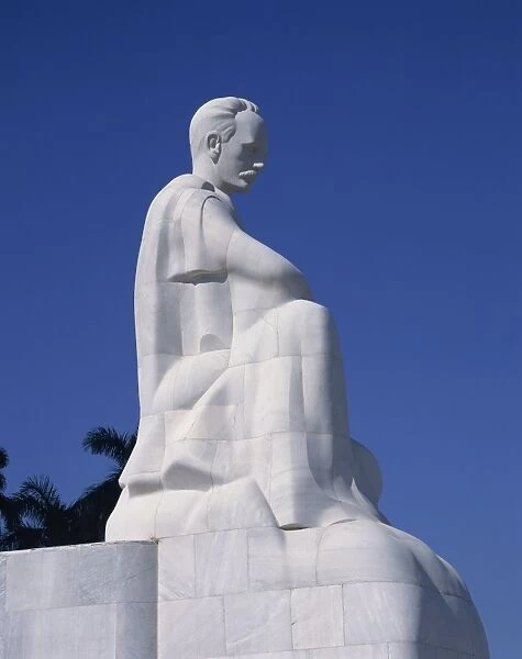 White stone monument to Jose Marti in the Plaza de la Revolucion, Havana